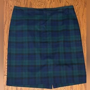 J. Crew Wool Blend Pencil Skirt in Tartan